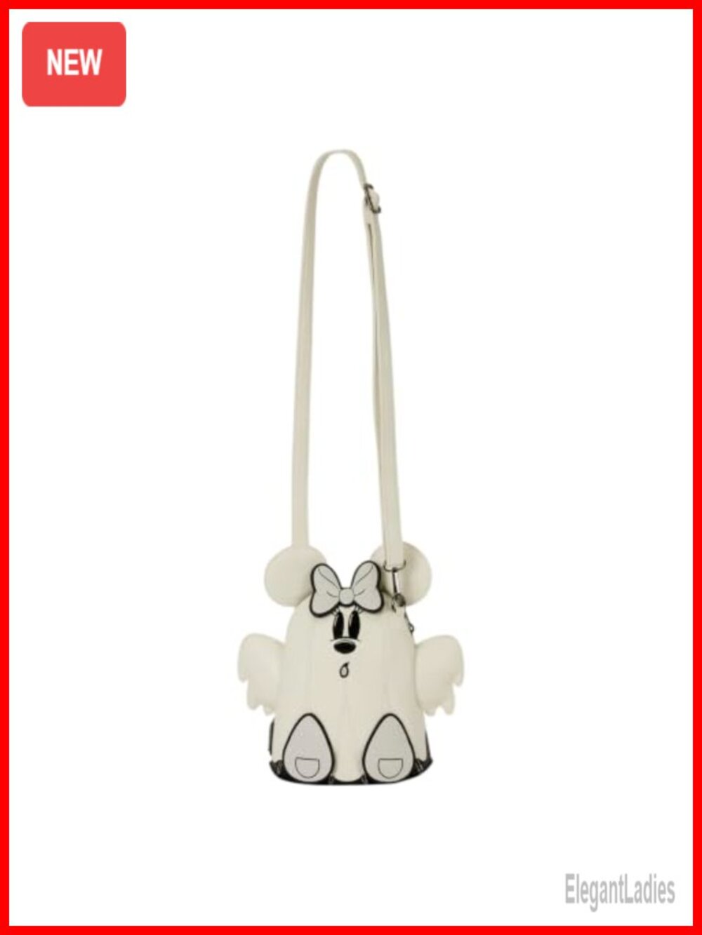 Loungefly Disney Ghost Glow Crossbody Bag Faux Leather 3D Bow